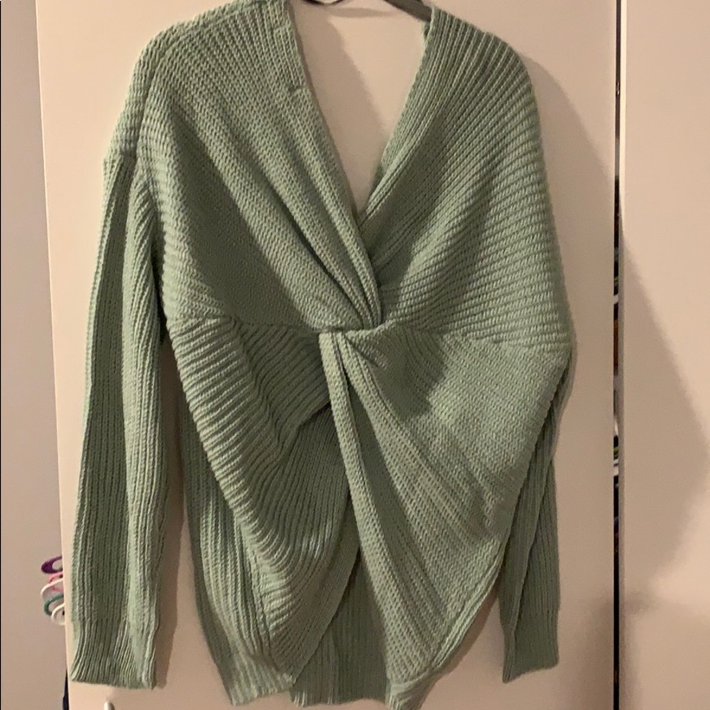 F21 twisted knot back sweater